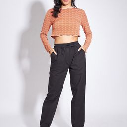 luyk Girls Geometric Printed Crop Top with Trousers-image-58