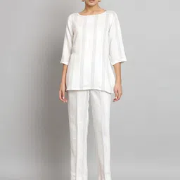 PowerSutra Striped Round Neck Top with Trousers-image-15