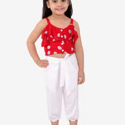 Fairies Forever Girls Red & White Printed Top with Pyjamas-image-32