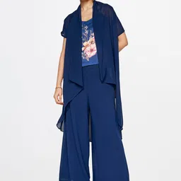 AND Printed Round Neck Top With Trousers & Shrug-picture-1