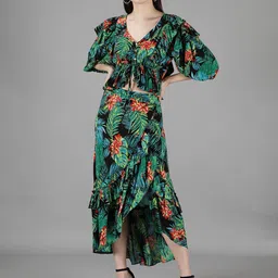 Amagyaa Women Printed Top with Skirt-image-57