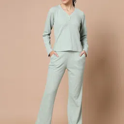Strong And Brave Women Green Regular Fit Top with Trousers-picture-53