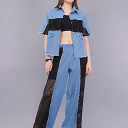 HIGH BUY Women Embellished Shirt with Trousers-29