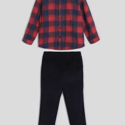 Somersault Boys Checked Pure Cotton Shirt with Trousers-picture-25