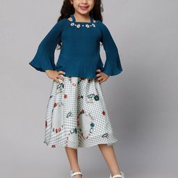 Macwin Girls Pleated Top With Skirt-image-2