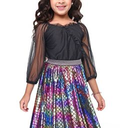 Hola Bonita Girls Printed Top with Skirt-image-67