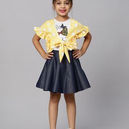 Macwin Girls Printed T-Shirt With Skirt & Shrug-image-66