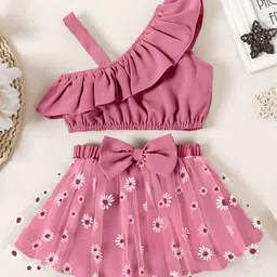 BAESD Girls One Shoulder Top with Skirt-picture-9
