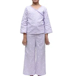 BAESD Girls Checked Pure Cotton Top With Trousers-image-94