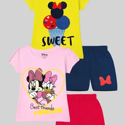 Disney By Miss and Chief Girls Pack Of 2 Printed Round Neck T-Shirt With Shorts-image-122