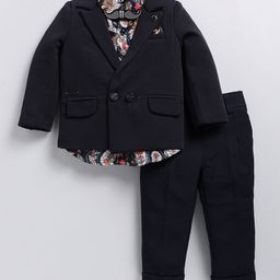 LITTLE COLLARS Boys Notched Lapel Collar Long Sleeve Double-Breasted Four-Piece Suit-image-11