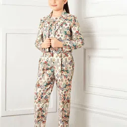 Bhoolku Girls Printed Pure Cotton Top with Trousers And Jacket-image-15