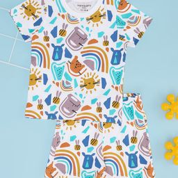 Pantaloons Baby Infants Boys Graphic Printed Pure Cotton T-shirt with Shorts-image-54