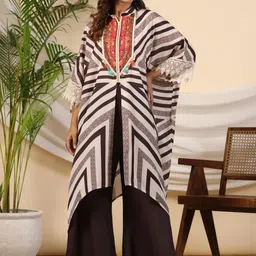Juniper Women Striped Tunic With Trousers-image-17