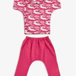STORY TAILOR Kids Pink Printed Cotton Top with Pyjamas Clothing Set-picture-8