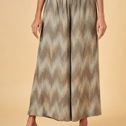 RANGMANCH BY PANTALOONS Chevron Printed Flared Ethnic Palazzos-picture-16