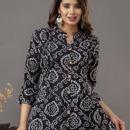 Handish Women Printed Mandarin Collar Top-image-62