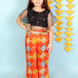 KID1 Girls Embellished Cape Top With Palazzos-image-102