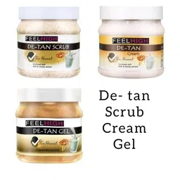 FEELHIGH Set Of 3 De-Tan Face Cream Scrub & Gel - 500 ml Each-3