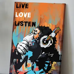 Art Street Black & Orange 1 Piece Canvas Abstract Wall Paintings-15