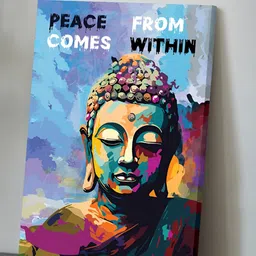 Art Street Blue & Pink 1 Piece Canvas Religious Wall Paintings-52
