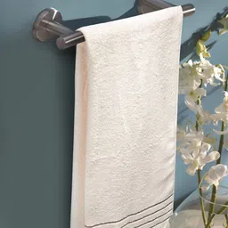 MARK HOME Cream Coloured Solid 100% Cotton 500 GSM Zero Twist Anti Bacterial Treated Bath Towel-29