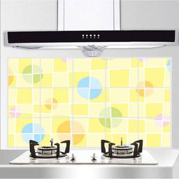 Jaamso Royals Yellow Printed Self-Adhesive Water Proof Heat Resistant Kitchen Wall Sticker-image-24