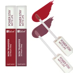ForSure Set of 2 Power Stay Non Transfer 12Hrs Stay Liquid Lipstick 4 ml each - 23 & 22-50