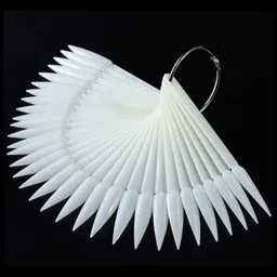 RANORE Set Of 50 False Display Nail Art Wheel Polish Practice Tips-Sticks Tools- White-23