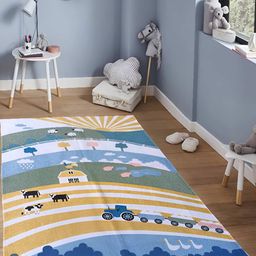 Budhrajrugs White & Blue Self Design Dhurrie-10