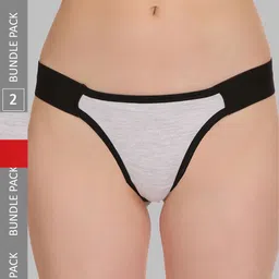 SELFCARE Pack Of 2 Soft Cotton Sinker Thong Briefs with Concealed Elastic-image-15