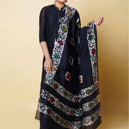 Unnati Silks Ethnic Motifs Printed Cotton Silk Batik Dupatta-image-47