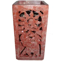 Avinash Handicrafts Beige Textured Reusable Carved Brush Holder-13