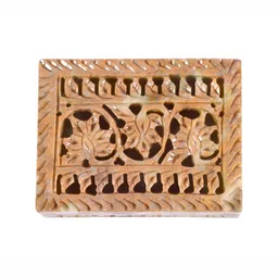 Avinash Handicrafts Beige Reusable Rectangle Jewellery Box-27