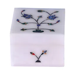 Avinash Handicrafts White Reusable Square Jewellery Box-image-0
