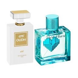 CFS Set Of 2 Oudh White Eau De Perfume & Pure Heart Blue Long lasting Perfume - 100ml Each-image-58