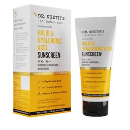DR. SHETHS Haldi & Hyaluronic Acid SPF50 Hydrating Sunscreen - 50g-17