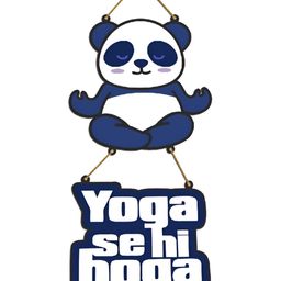 Home Delight White & Blue Yoga Se Hi Hoga Quotes Printed Wooden Wall Hanging-image-59