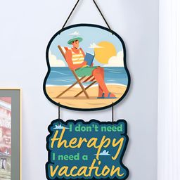 Home Delight Blue & Green Printed Wooden Wall Hanging-image-55