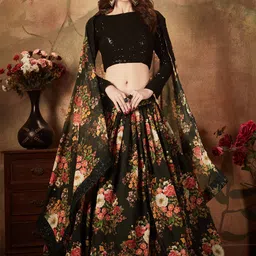 FABPIXEL Embroidered Semi-Stitched Lehenga & Unstitched Blouse With Dupatta-picture-13