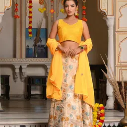 Indi INSIDE Printed Ready to Wear Lehenga & Unstitched Blouse With Dupatta-picture-32