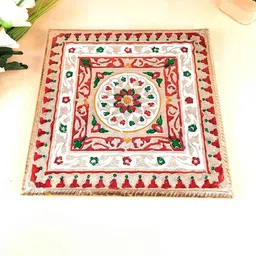apka mart 2 Pieces Brown Textured Wooden Chowki-image-8