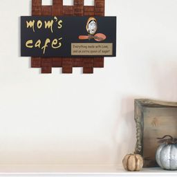 eCraftIndia Brown & Black Wooden Mom's Cafe Wall Decor-56