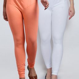 GRACIT Women Pack Of 2 Solid Churidar-Length Leggings-image-73