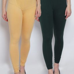 GRACIT Women Pack of 2 Solid Churidar Length Leggings-image-32