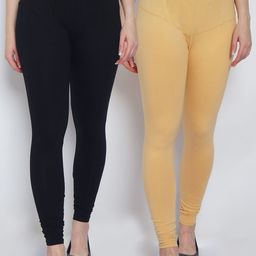 GRACIT Women Pack of 2 Solid Churidar Length Legging-image-62