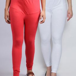 GRACIT Women Pack Of 2 Solid Churidar-Length Leggings-image-76