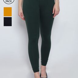 GRACIT Women Pack Of 3 Lycra Solid Belt Leggings-picture-32