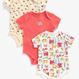 mothercare Infant Girls Pack of 3 Printed Bodysuits-2