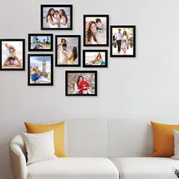 Stuthi Arts Black 9 Pieces Wood Wall Photo Frames-image-37
